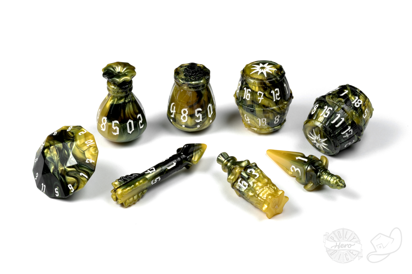 PolyHero Rogue 8 Dice Set - Slick Serpent