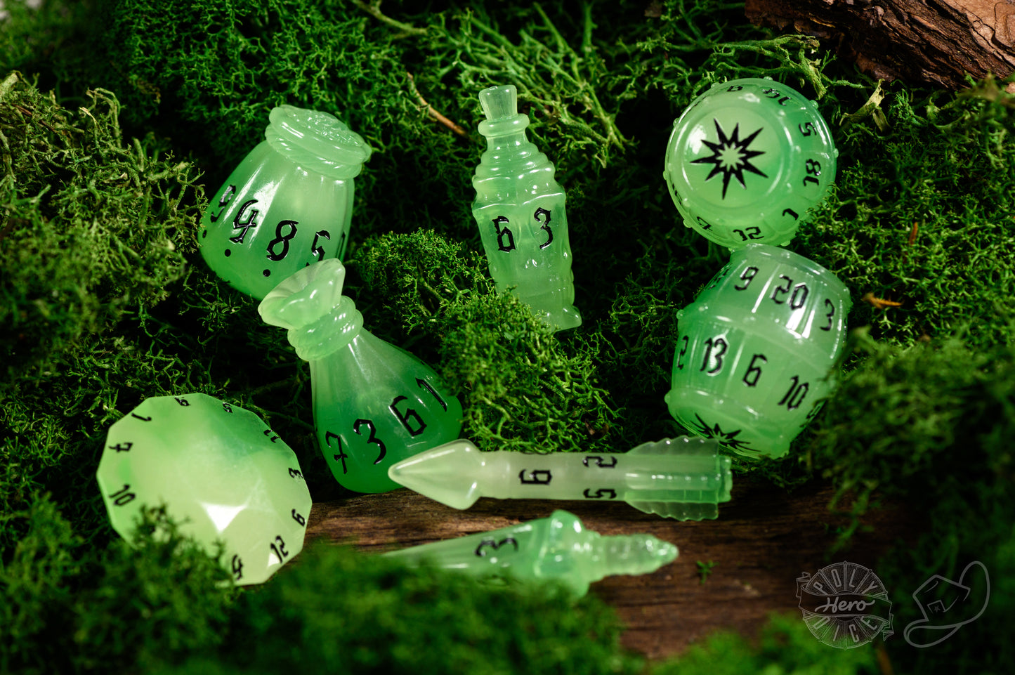 PolyHero Rogue 8 Dice Set - Foxfire