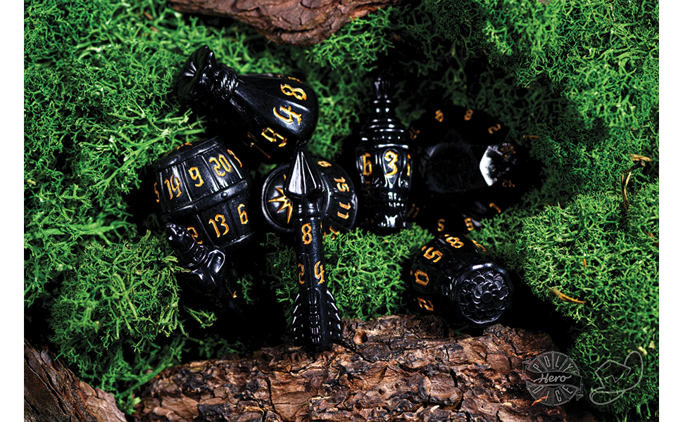 PolyHero Rogue 8 Dice Set - Nightshade