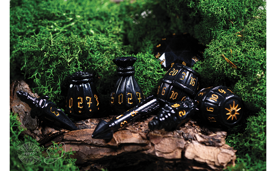 PolyHero Rogue 8 Dice Set - Nightshade