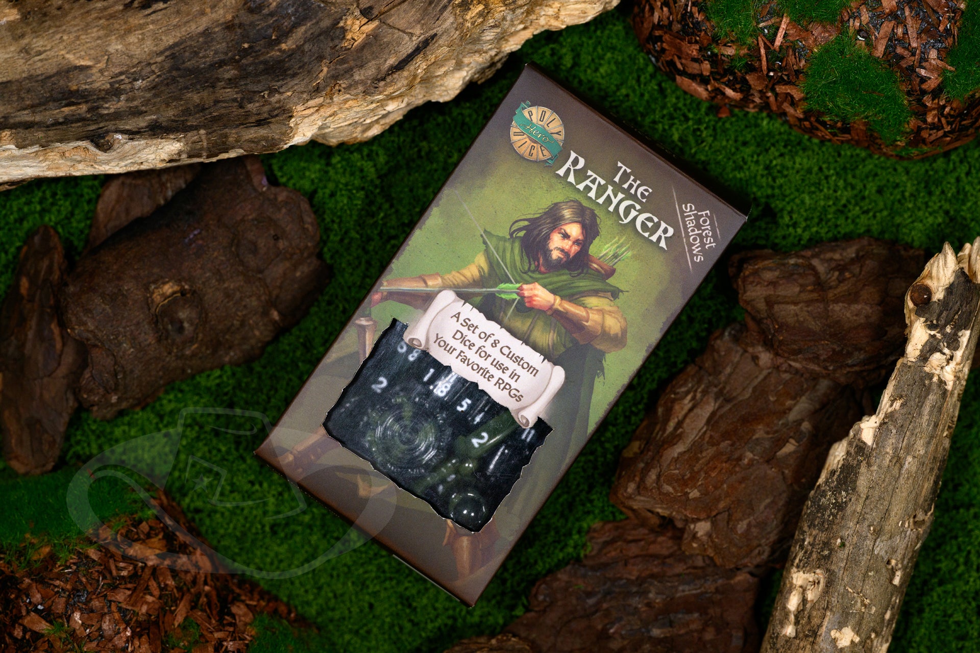 PolyHero Ranger 8 Dice Set - Forest Shadows