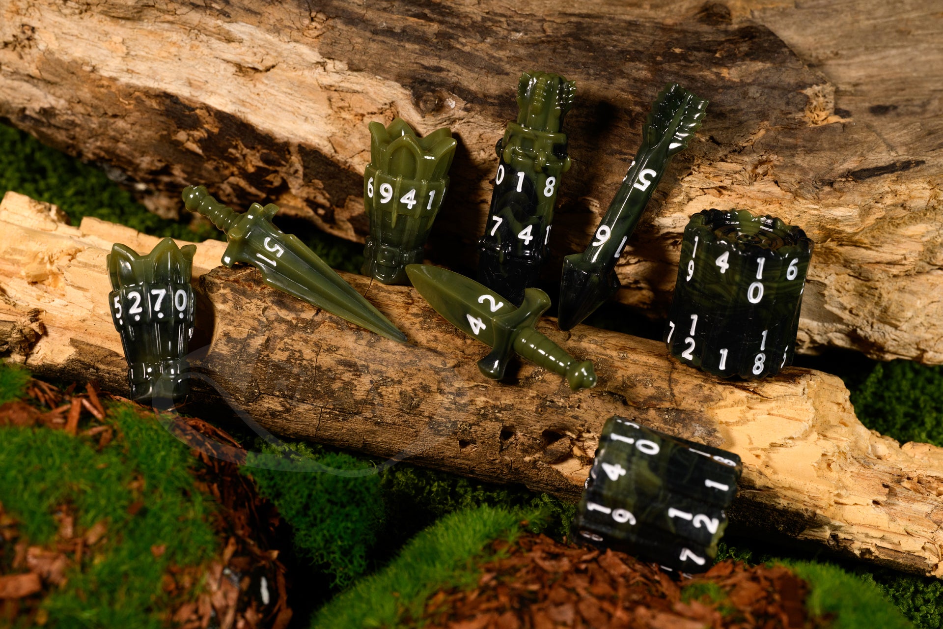 PolyHero Ranger 8 Dice Set - Forest Shadows