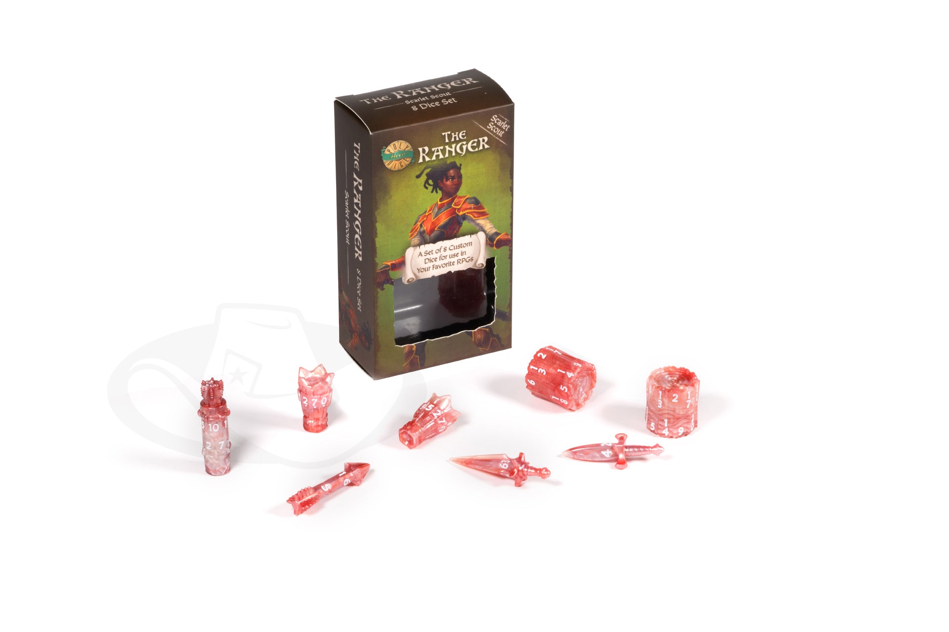 PolyHero Ranger 8 Dice Set - Scarlet Scout