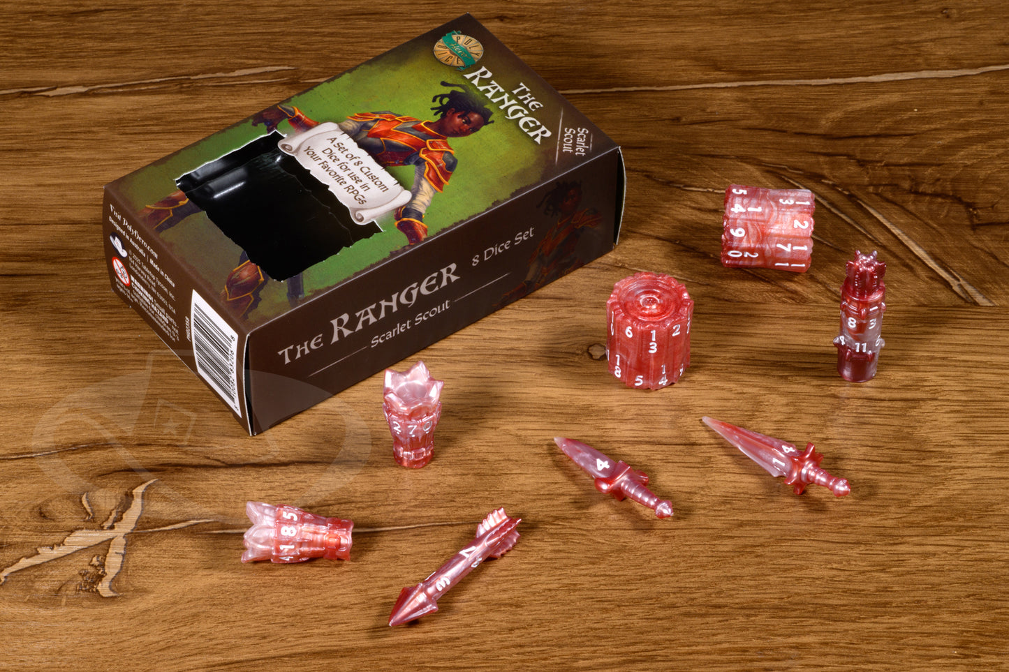 PolyHero Ranger 8 Dice Set - Scarlet Scout