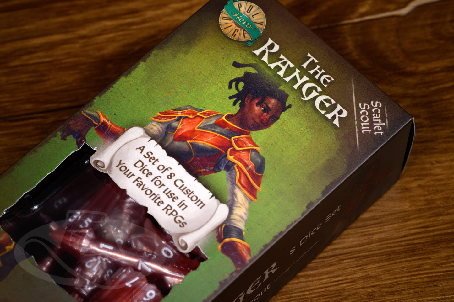 PolyHero Ranger 8 Dice Set - Scarlet Scout