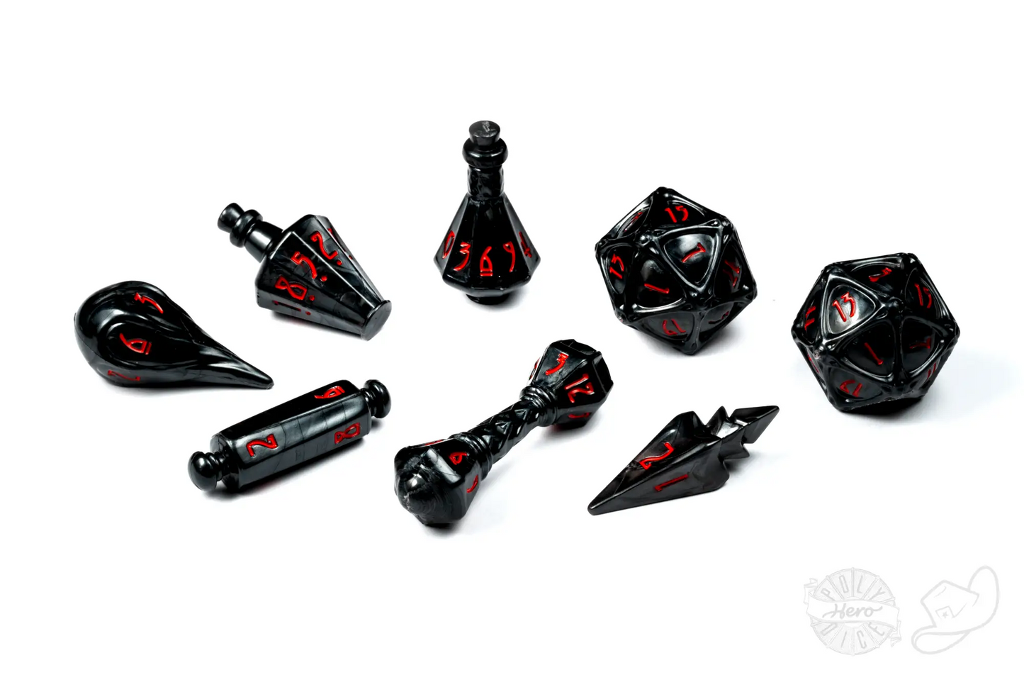 PolyHero Wizard 8 Dice Set - Shadow