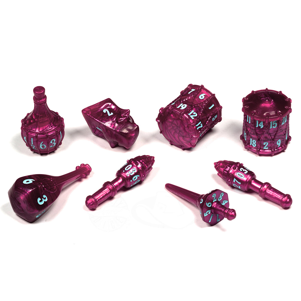 PolyHero Bard 8 Dice Set - Raspberry Rhapsody