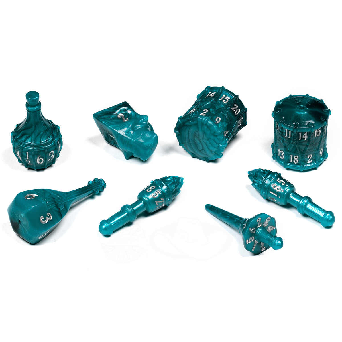 PolyHero Bard 8 Dice Set - Telltale Teal