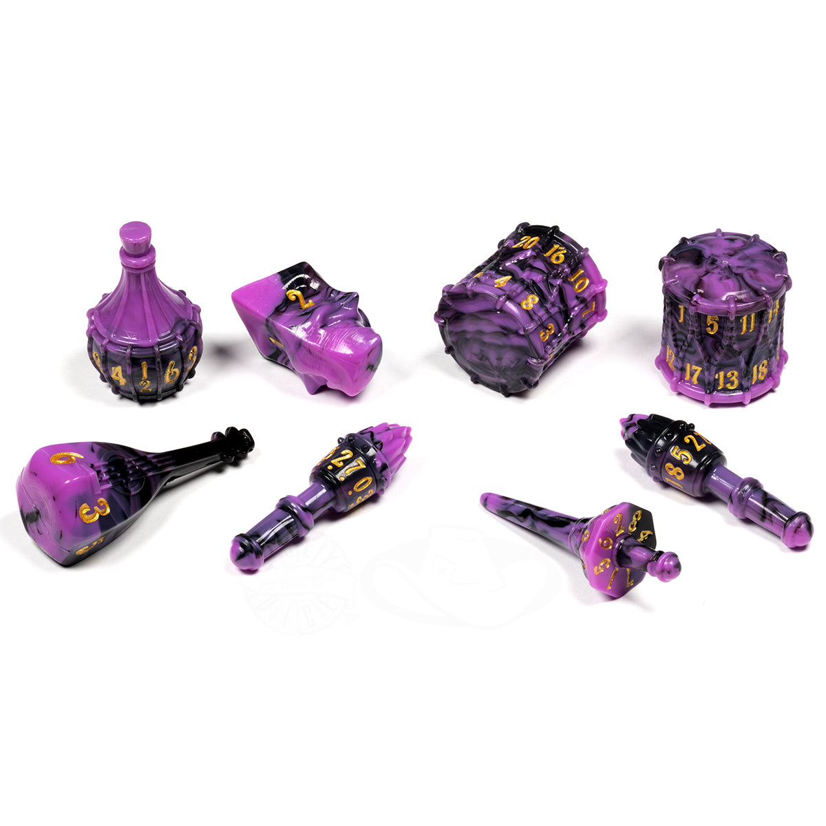 PolyHero Bard 8 Dice Set - Violet Lullaby