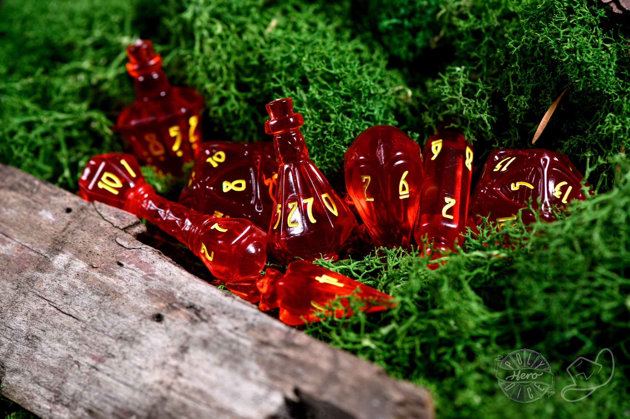 PolyHero Wizard 8 Dice Set - Dragonfire