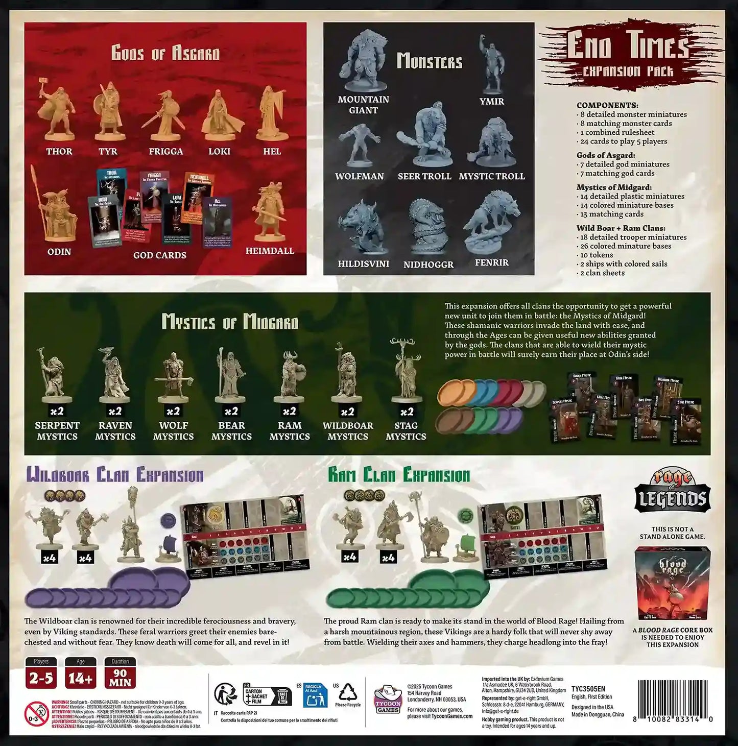 blood rage extra monsters Blood Rage: End Times Expansion Pack – Tycoon Games