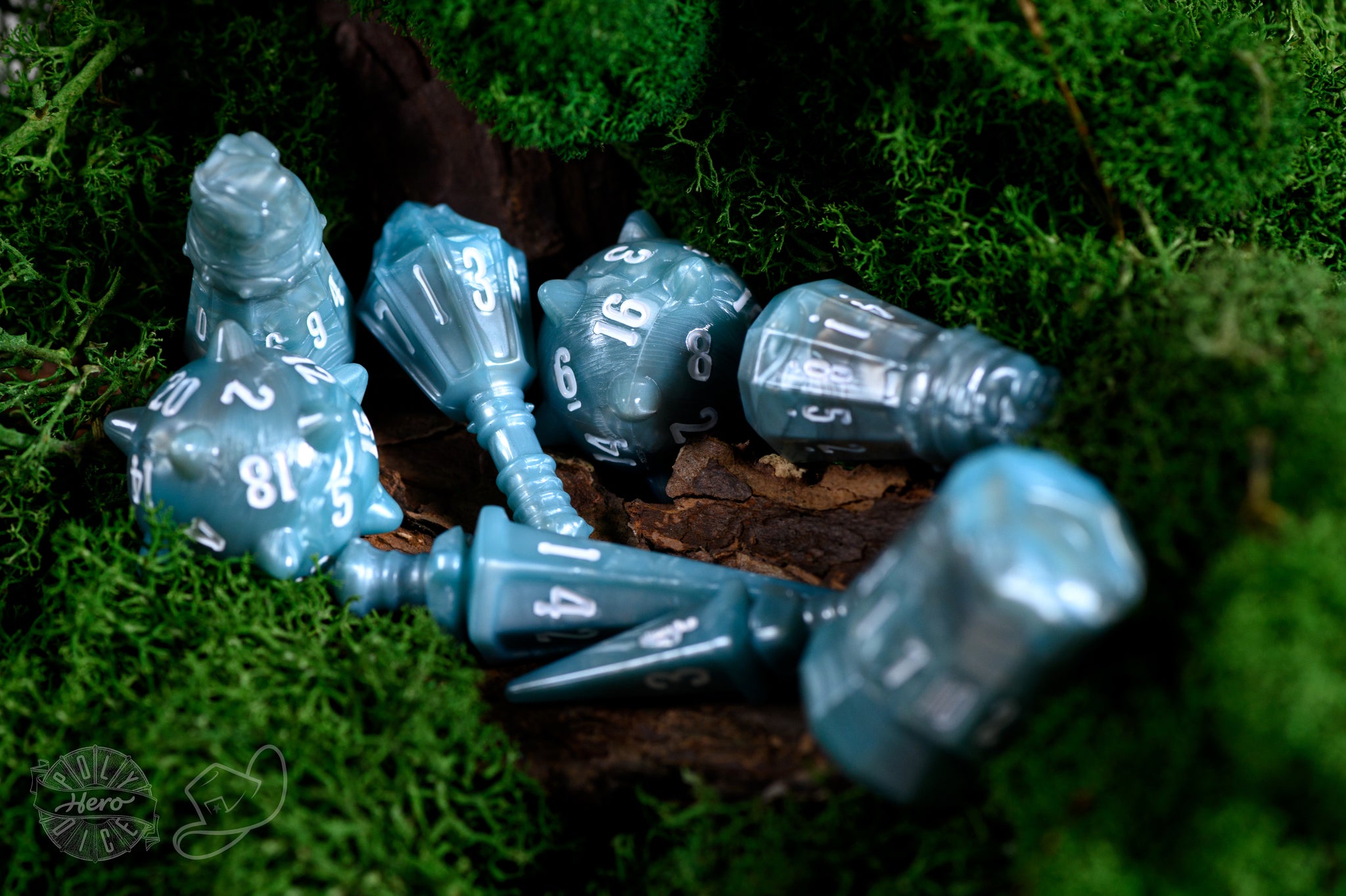 PolyHero Warrior 8 Dice Set - Stalwart Storm