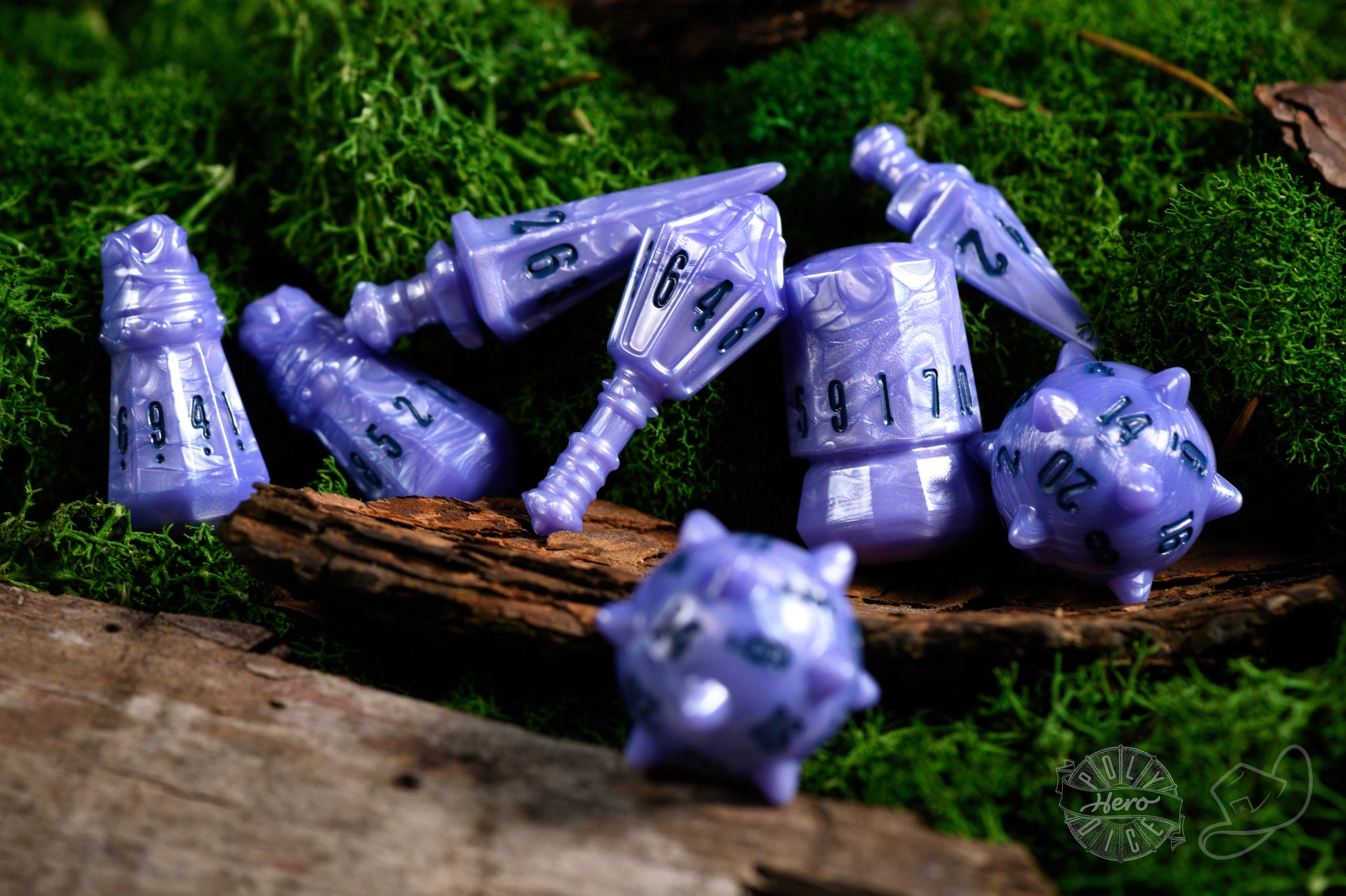 PolyHero Warrior 8 Dice Set - Ghost Knight