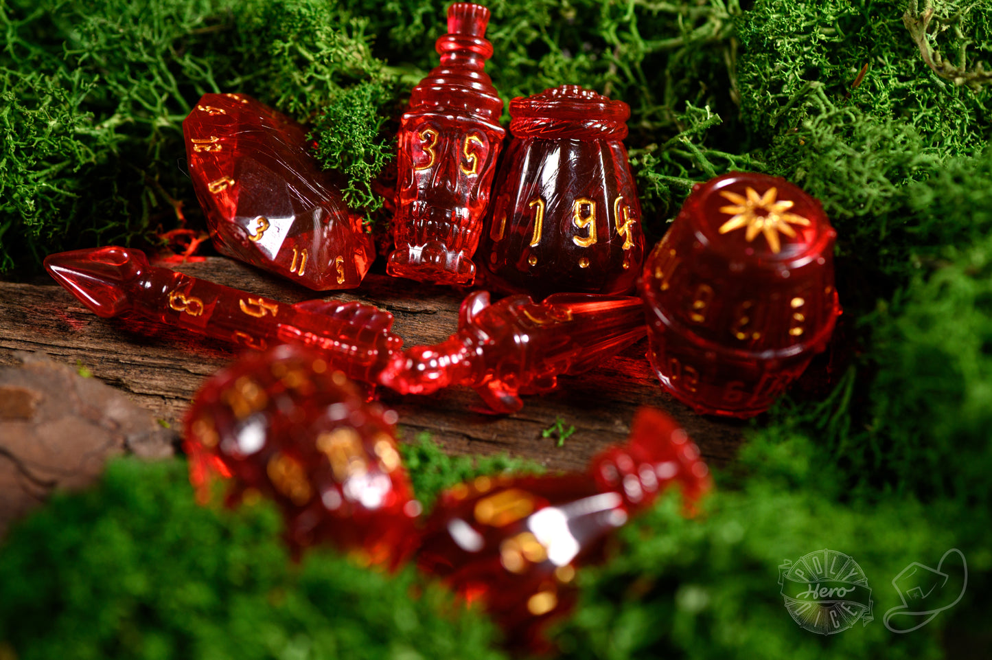 PolyHero Rogue 8 Dice Set - Rakish Ruby