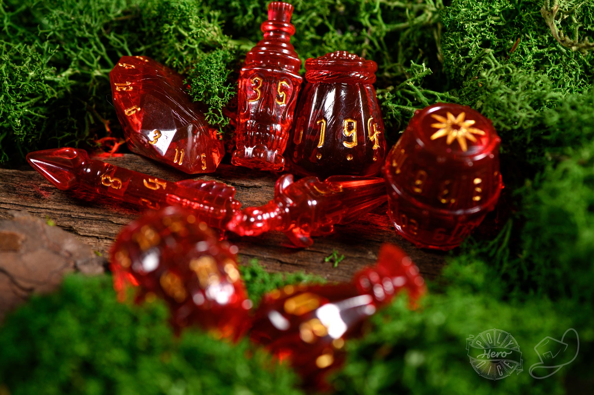 PolyHero Rogue 8 Dice Set - Rakish Ruby