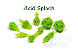PolyHero Wizard 8 Dice roleplaying Set acid splash