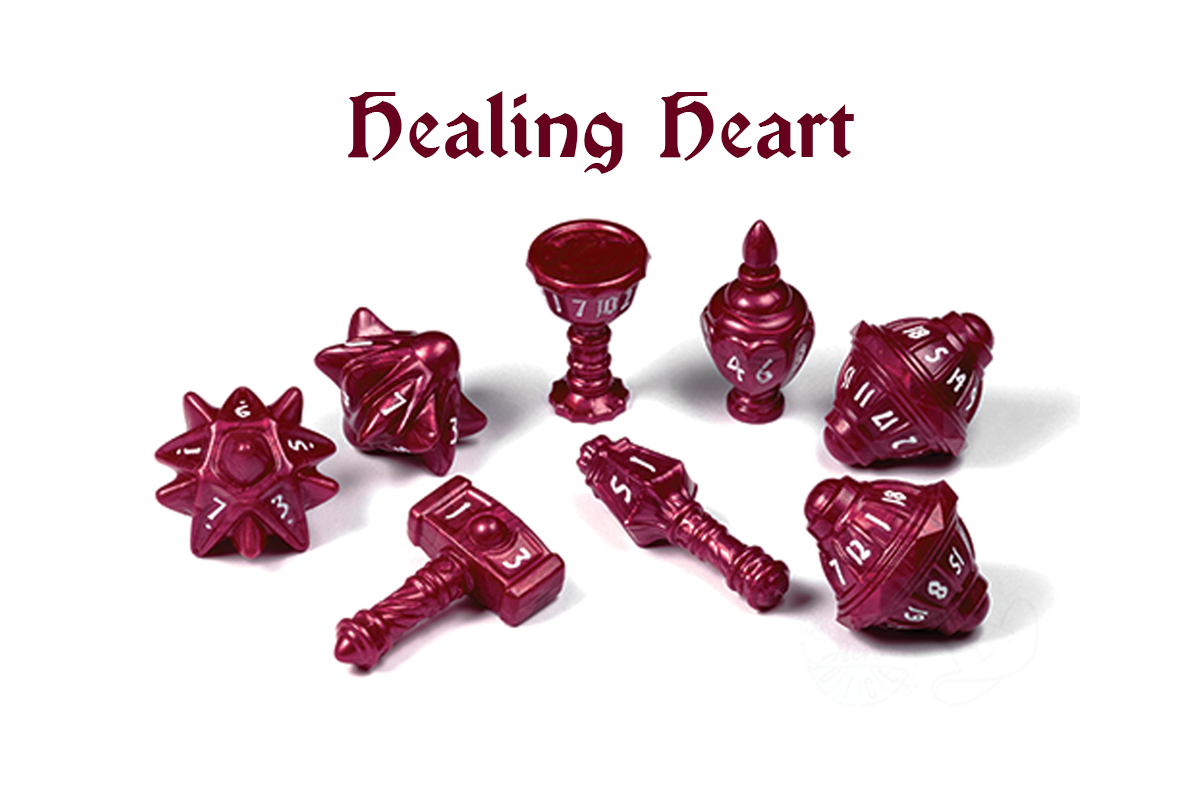 PolyHero Cleric 8 Dice Set - Healing Heart